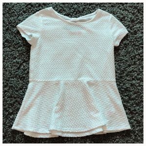 Girls white peplum shirt